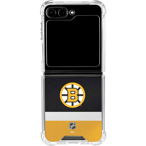 NHL Boston Bruins Jersey Galaxy Z Flip6 Clear Case